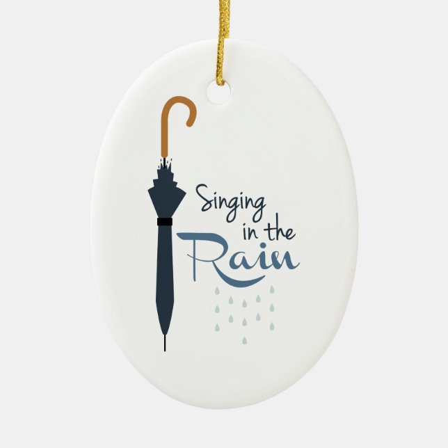 Singing in the Rain Ceramic Ornament (Front)