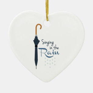 Singing in the Rain Ceramic Ornament