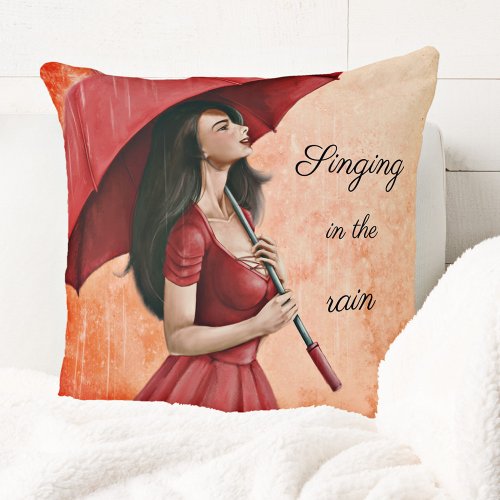 Singing in the Rain Painting Pillow