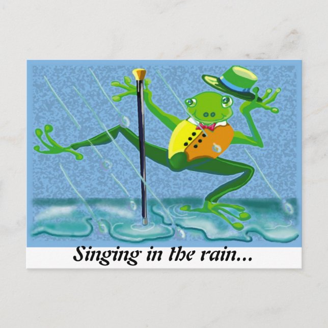 Singing in the rain... postcard (Front)