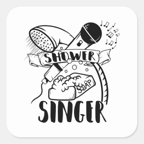 Singing in the shower square sticker