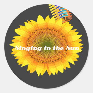 Singing in the sun-Sunflower Heart Sticker