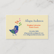 Singing Instructor Business Card at Zazzle