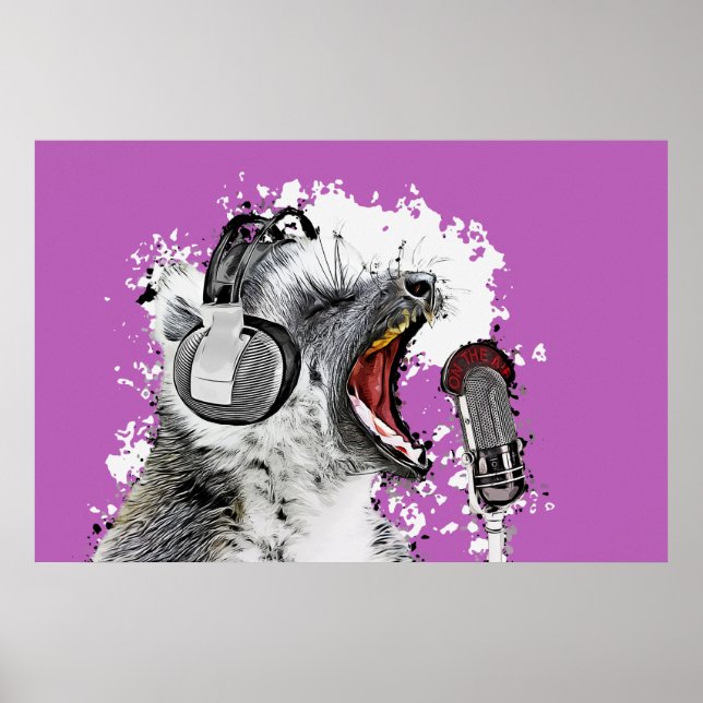 Singing Lemur Comic Art Poster (Front)