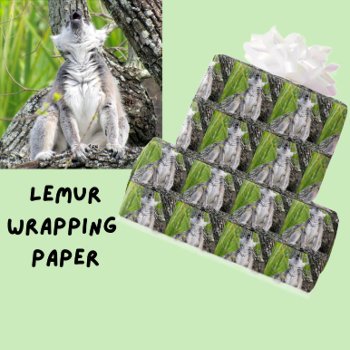Singing Lemur Wrapping Paper by CatsEyeViewGifts at Zazzle