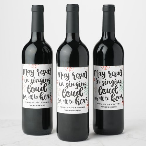 Singing Loud for All to Hear Christmas Wine Label