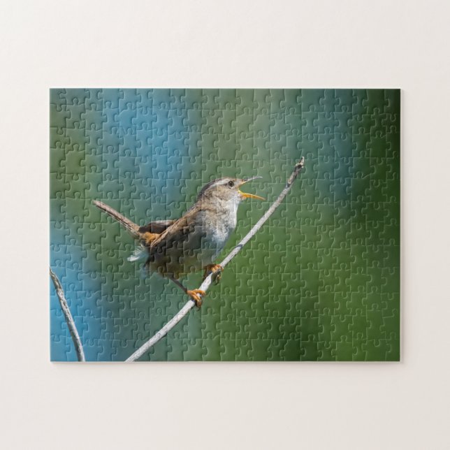 Singing Marsh Wren jigsaw puzzle (Horizontal)
