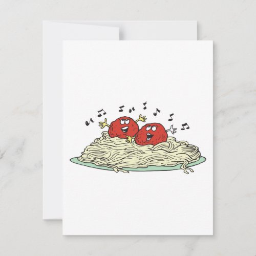 singing meatballs on spaghetti invitations