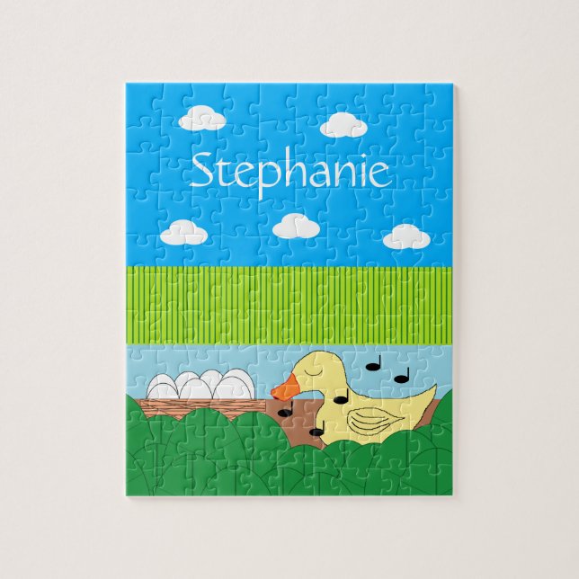 Singing Mother Duck Near Water: Jigsaw Puzzle (Vertical)