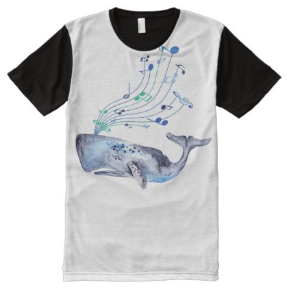 Singing Musical Blue Whale All-Over-Print Shirt