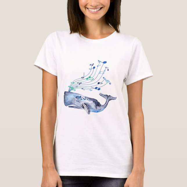 Singing Musical Blue Whale T-Shirt (Front)