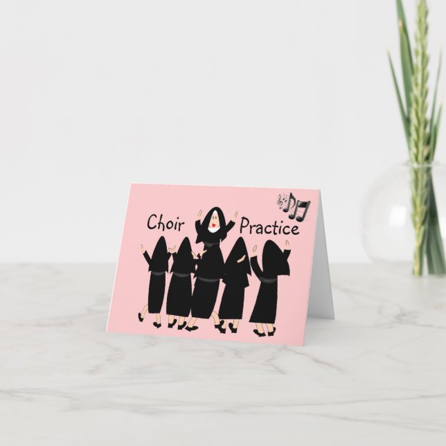 Singing Nuns "Choir Practice" Note Cards-Adorable Card (Front)