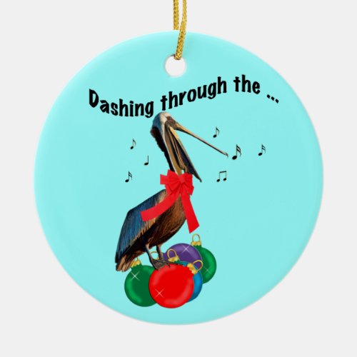 Singing Pelican Christmas Ornament