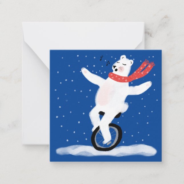 Singing Polar Bear Holiday Card Customize It! (Front)