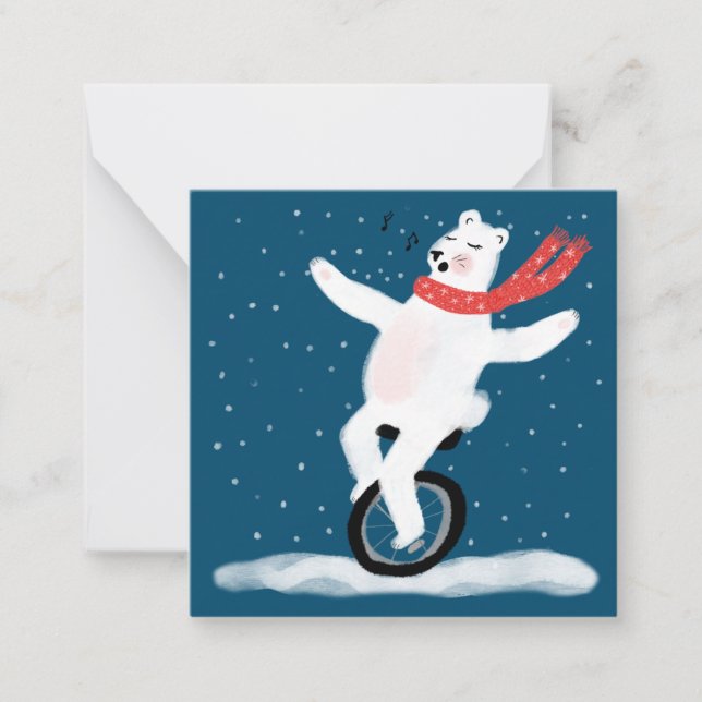 Singing Polar Bear Holiday Card Customize It! (Front)