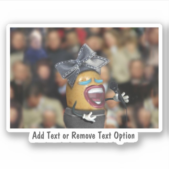 Singing Potato and Big Bow Hat Sticker (Front)
