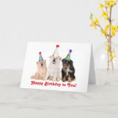 Singing Puppies Birthday Card (Yellow Flower)