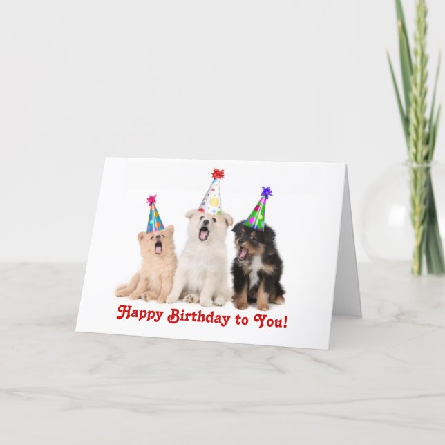 Singing Puppies Birthday Card (Front)