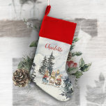 🎄 Singing Rabbits 🐇 Winter Landscape Watercolor Christmas Stocking<br><div class="desc">🌟 This heart-warming "🐇 Singing Rabbits Winter Landscape" Christmas Stocking will certainly be loved! The adorable illustration of three singing rabbits, a gorgeous handdrawn watercolor landscape and snow is 🎁 perfect to bring joy to your family, friends, colleagues and clients. ✨ Share the magic of the winter season, a wonderful...</div>
