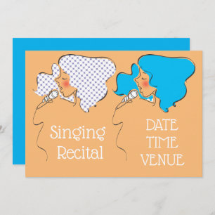 Singing recital retro vocal performance invitation