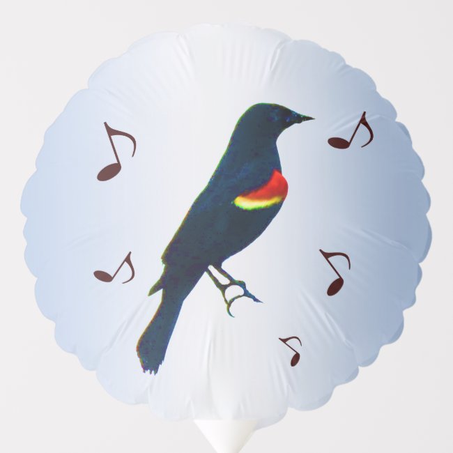 Singing Red-winged Blackbird Blue Balloon