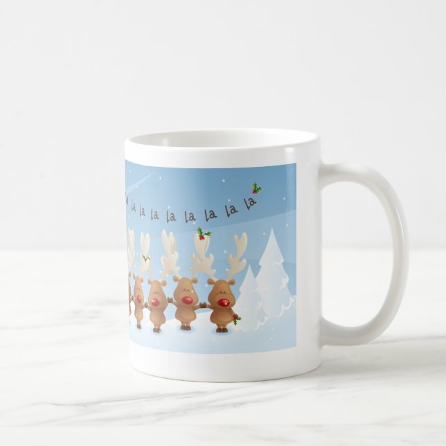 Singing Reindeer Christmas Holiday Mug (Right)
