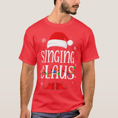 Singing Santa Claus Hat With Xmas Light Christmas  T_Shirt