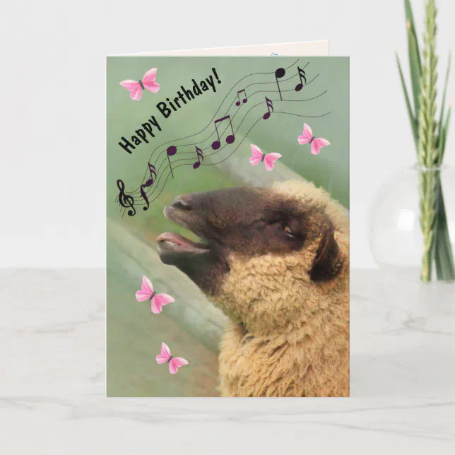 Singing Sheep Happy Birthday Card 