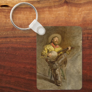 Singing Spanish Cowboy w Banjo Playing Trail Song Keychain