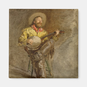 Singing Spanish Cowboy w Banjo Playing Trail Song Magnet