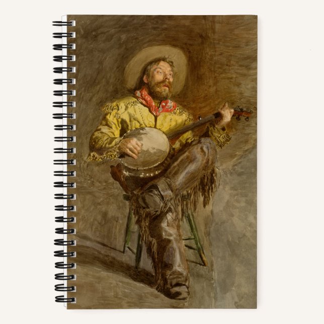Singing Spanish Cowboy w Banjo Playing Trail Song Notebook (Front)