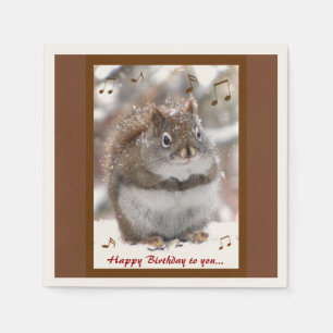 Singing Squirrel Birthday Napkins