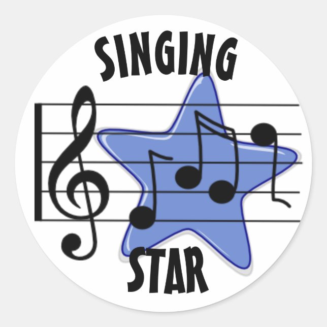 Singing Star Sticker (Front)