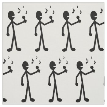 Singing Stick Figure Fabric by warrior_woman at Zazzle