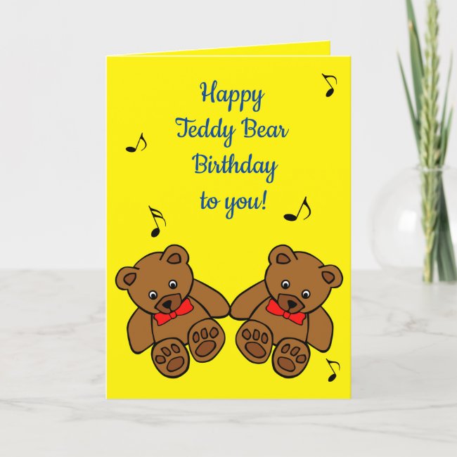 Singing Teddy Bears Birthday Card