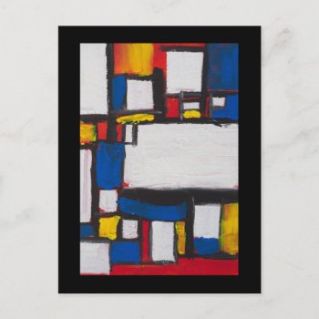 Singing With Mondrian Postcard by bluerabbit at Zazzle
