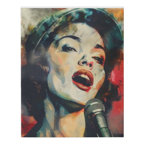 Singing your heart out Retro Oil Painting  Faux Canvas Print