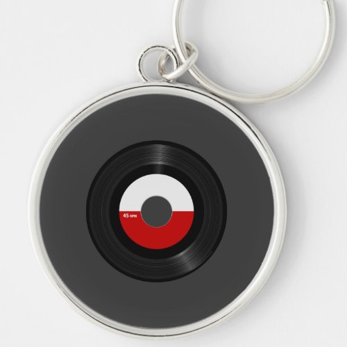 Single 45 RPM Retro Vinyl Record Keychain