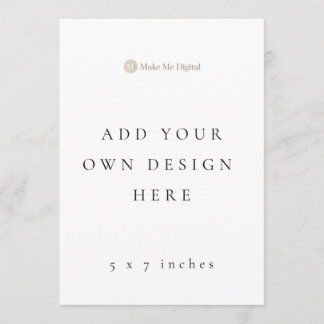 SINGLE 5x7 inch Wedding Program/Menus Menu