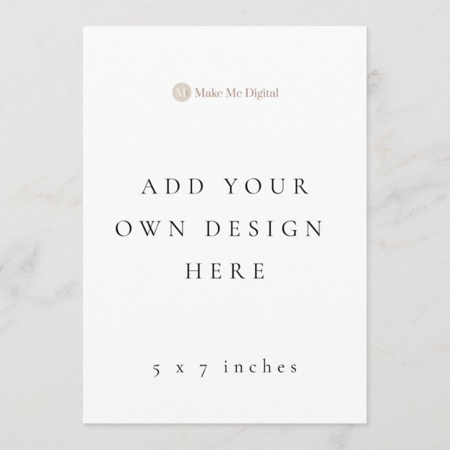 SINGLE 5x7 inch Wedding Program/Menus Menu (Front)