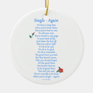 Single Again Ceramic Ornament