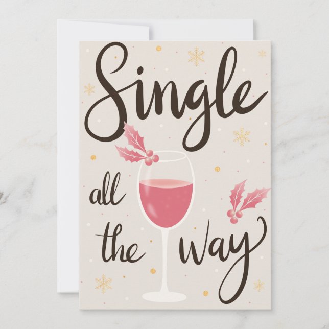 Single All the Way Girl Christmas Card (Front)