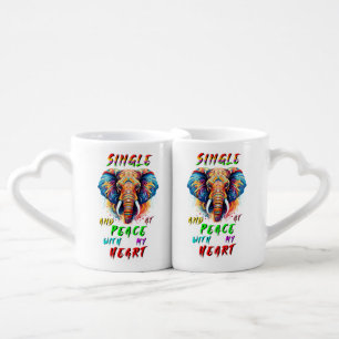 Single And At Peace With My Heart Coffee Mug Set