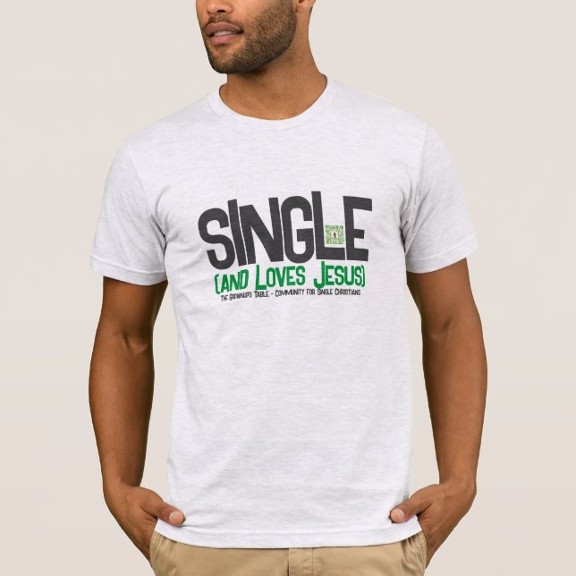 Single (and loves Jesus) QR shirt (Front)