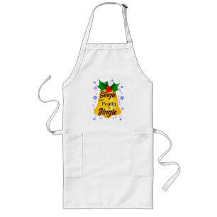 Single and Ready to Jingle, Funny Christmas Bell Long Apron