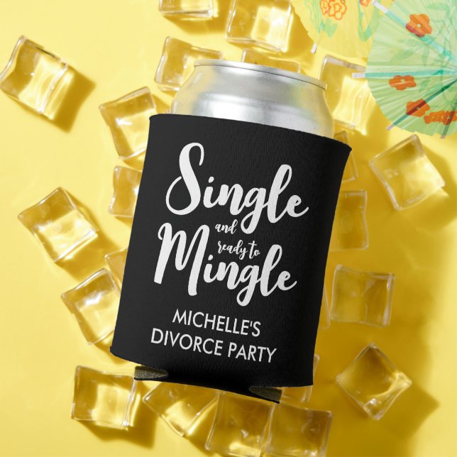 Single and ready to mingle custom divorce party can cooler (In Situ Summer)