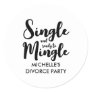 Single and ready to mingle divorce party stickers
