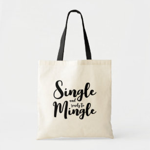 Single and ready to mingle divorce party tote bags