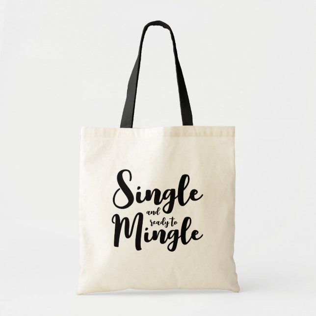 Single and ready to mingle divorce party tote bags (Front)