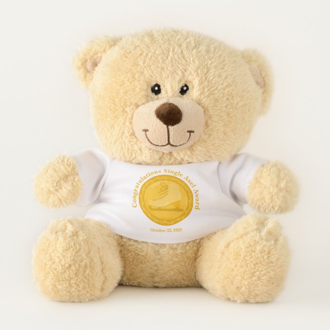 SINGLE AXEL AWARD Ice Skating Special Achievement Teddy Bear (Front)
